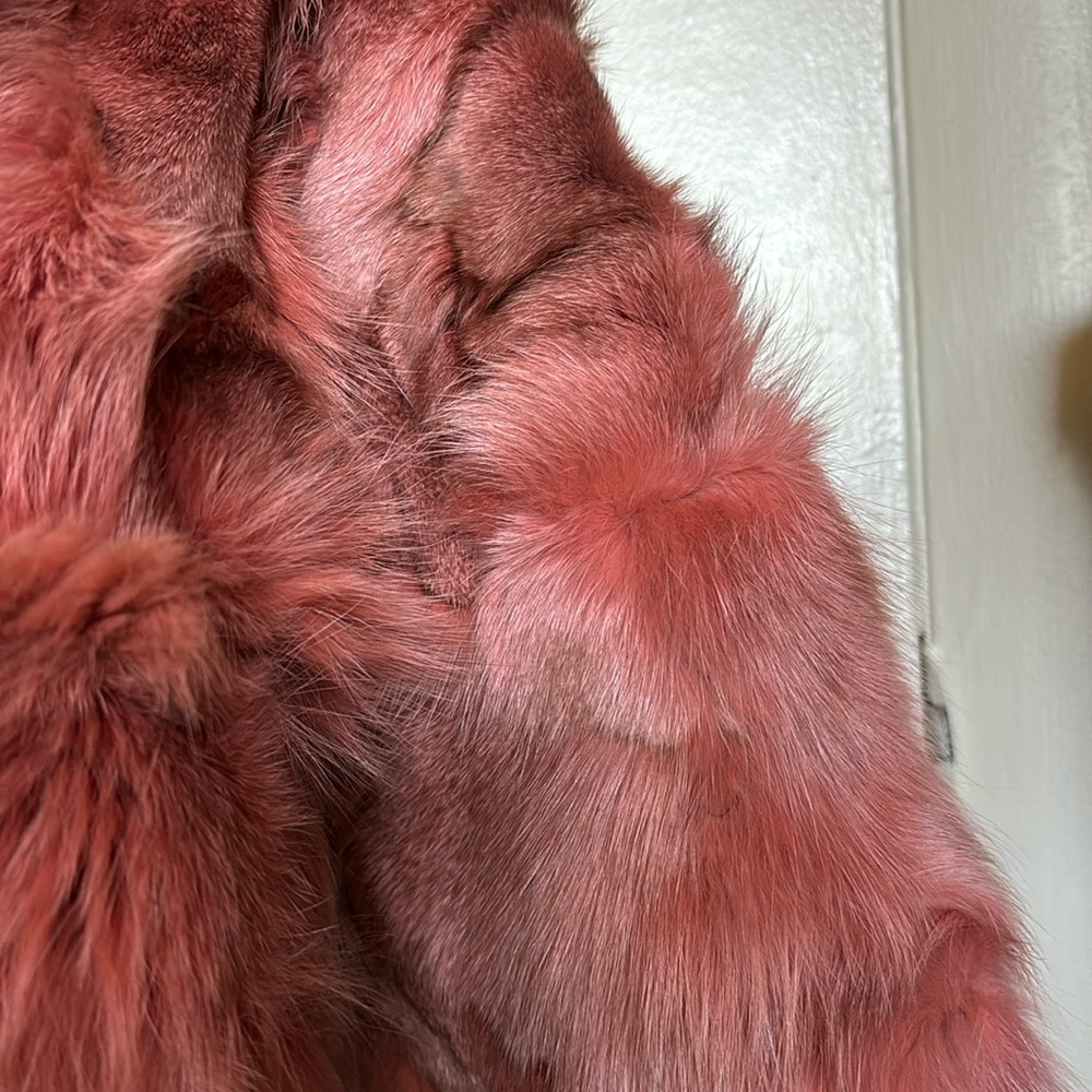 NWT Genuine Pink Fox Fur Coat  Only One Available - Picture 3 of 16